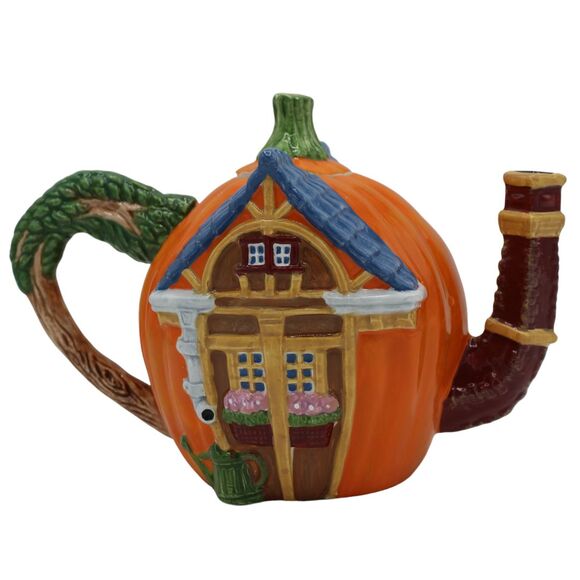 Vintage Teapot Peter Peter Pumpkin Eater Dept 56 Fairy Tale Garden Fall Decor - Picture 2 of 11
